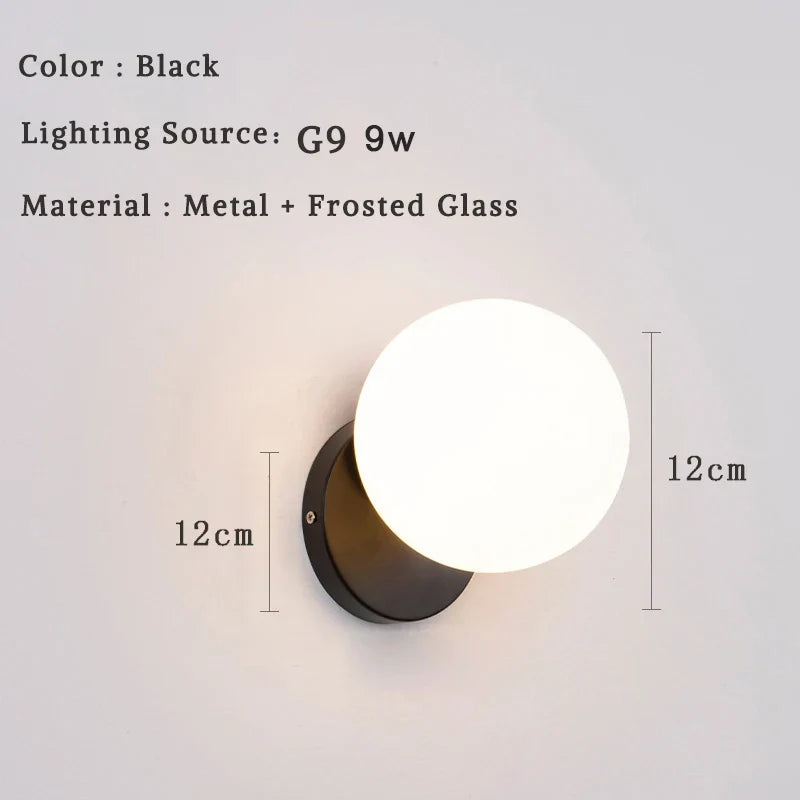 DecorBites™ Glass Ball LED Wall Lamp for Bedroom Living Room Indoor Lighting