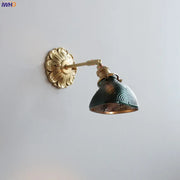 Green Glass Wall Lamp Copper Base Vibrant Hue