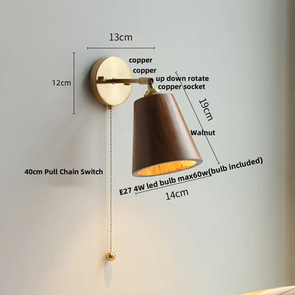 DecorBites™ LED Wall Lamp Walnut Wood Stair Light Fixture