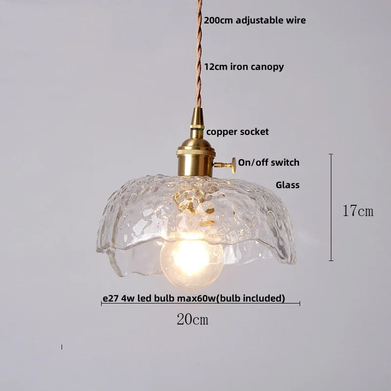 Brass Glass Pendant Light With Clear Shade Dining