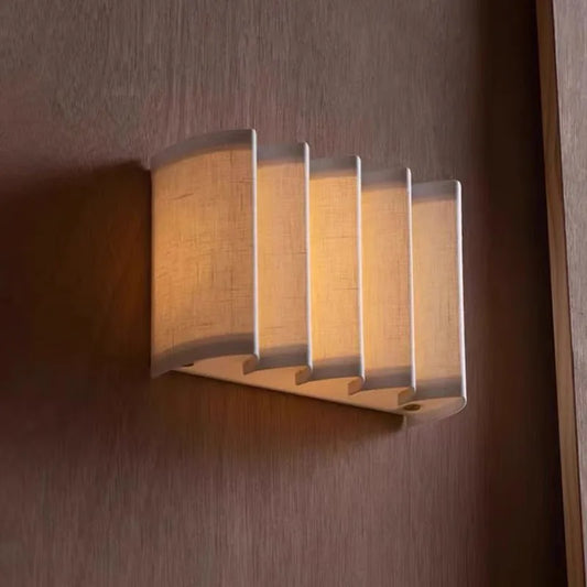 DecorBites™ Japanese Cloth LED Wall Lamp for Hotel Living Room, Bedroom, Retro Wall Lights