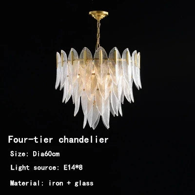 Modern Leaf Crystal Pendant