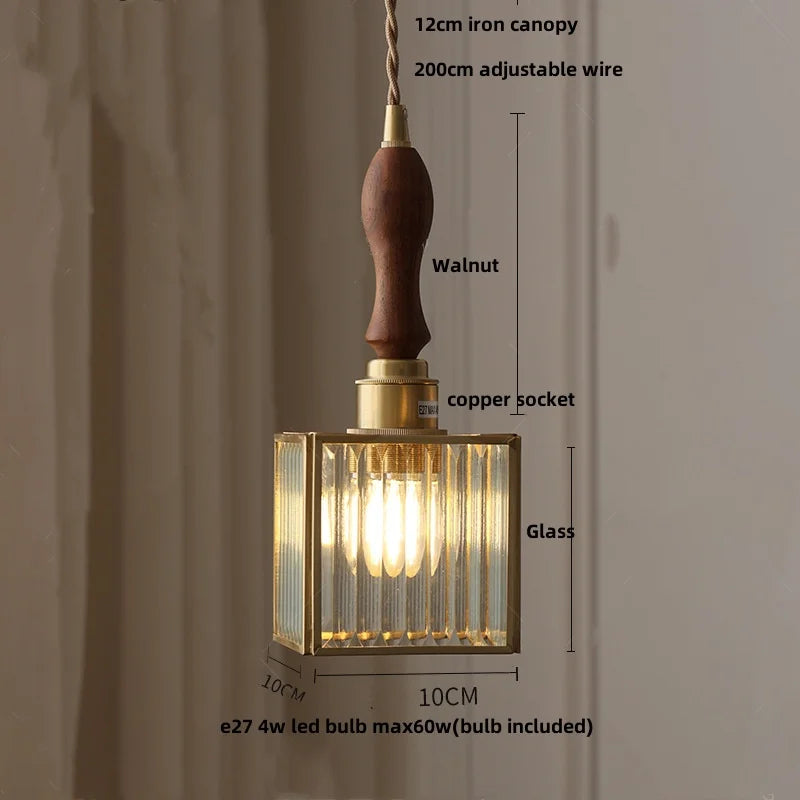 DecorBites™ Glass LED Pendant Lamp Tiffany Style Hand Stitch Dining Room Lights