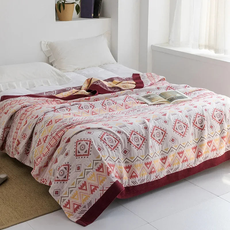 DecorBites™ Cotton Gauze Towel Throw Blanket - Soft and Cozy Bedspread for All Seasons