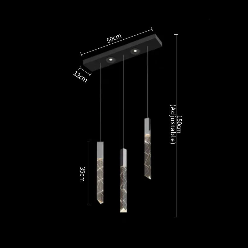 DecorBites™ Crystal Column LED Chandelier: Luxury Pendant Lamp for Staircase, Modern Home Decor Lighting