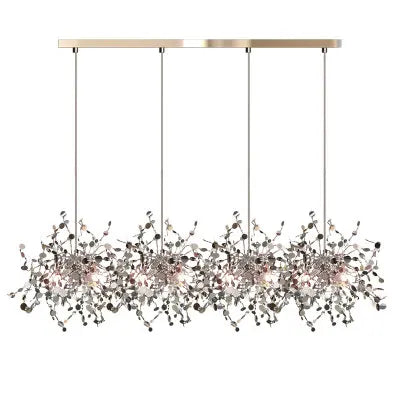 Chrome Leaf Ceiling Chandelier