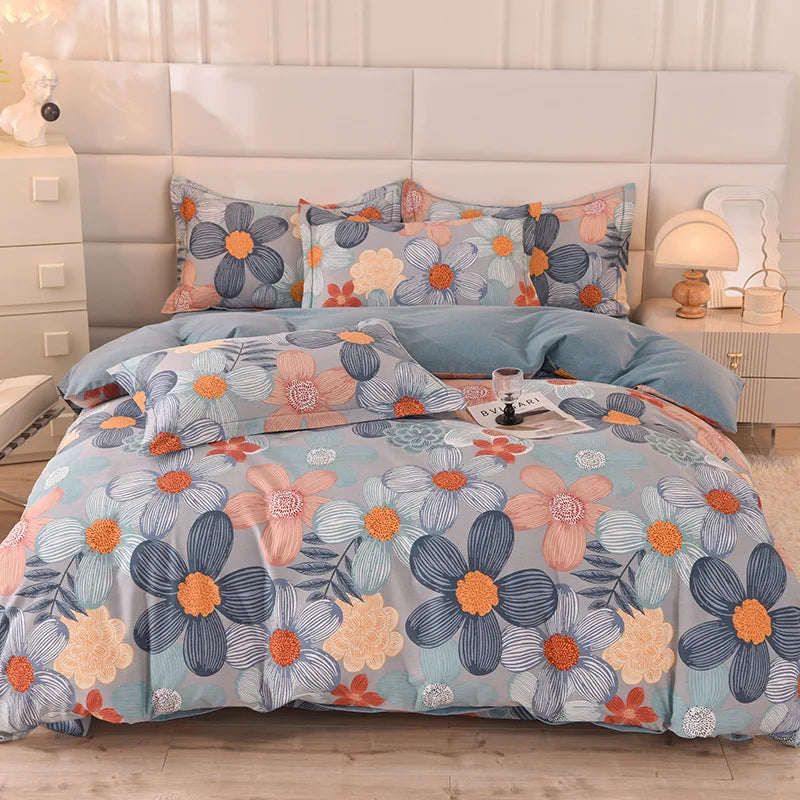 DecorBites™ Cotton Thickened Bedding Set - Single/Double Size, High Quality, Warm & Soft.