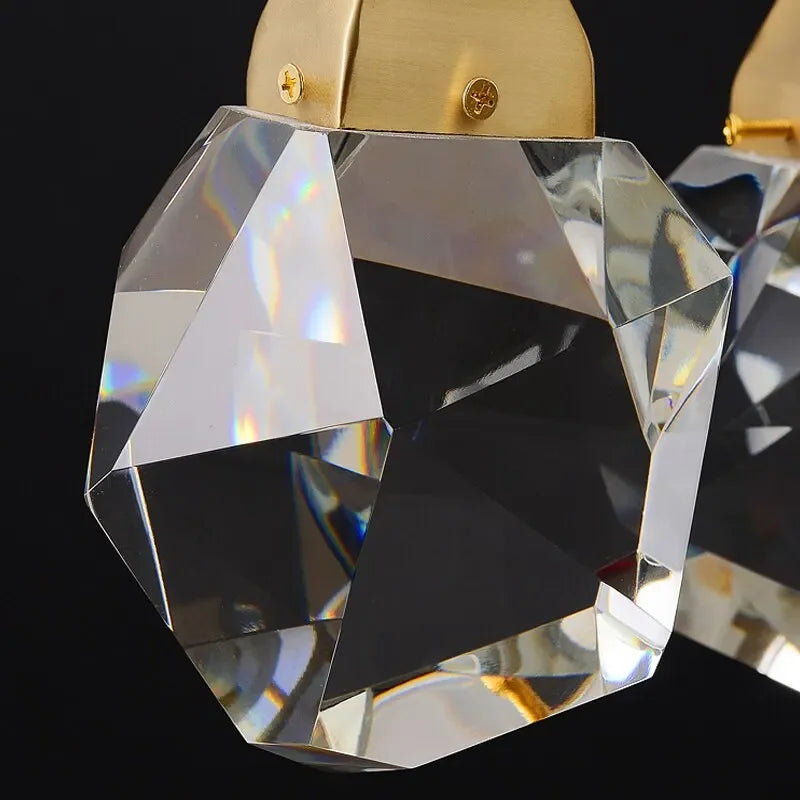 DecorBites™ Diamond Crystal Ball Chandelier, Luxury LED Light Fixture for Staircase and Living Room