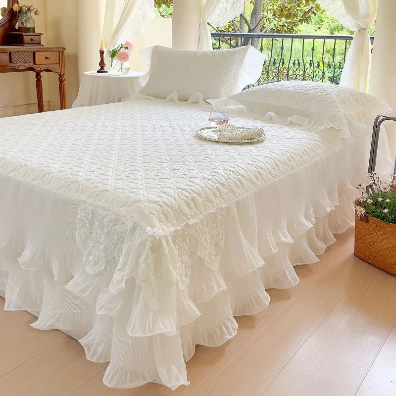 Ice Silk Quilted Bed Skirt