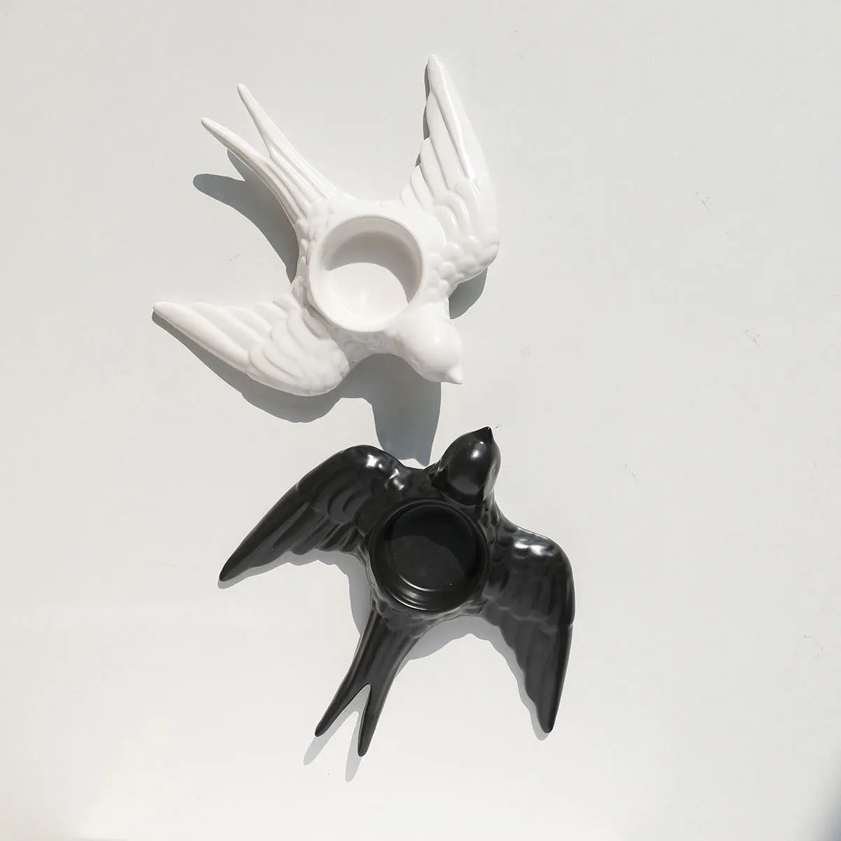 DecorBites™ Golden Bird Ceramic Candle Holder Tray Wedding Decoration