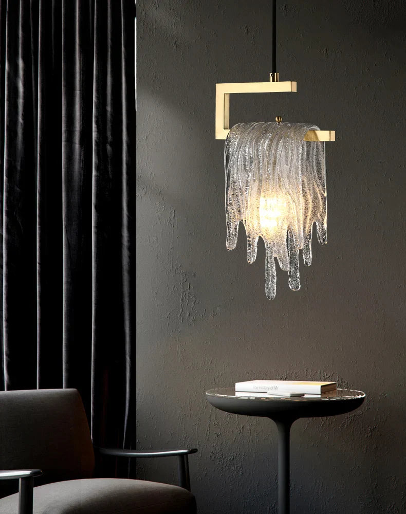DecorBites™ Icicle Glass Pendant Light for High-End Bedroom & Living Room Decor