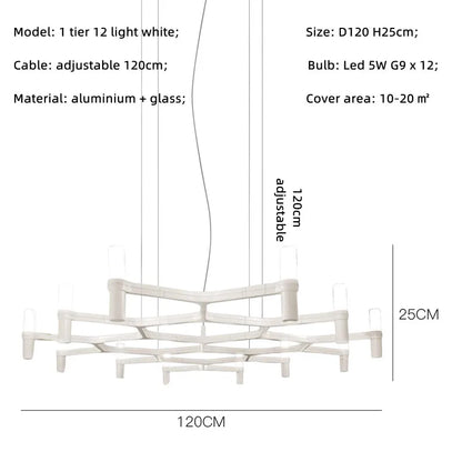DecorBites™ Crown Major Chandelier: Modern Luxury LED Light for Kitchen, Hotel, Living Room