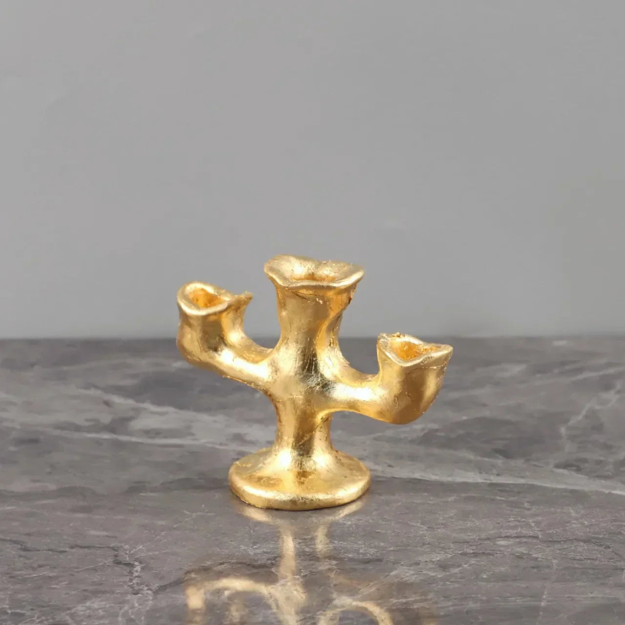 DecorBites™ Gold Resin Candle Holder Trio for Wedding Centerpieces & Home Decor