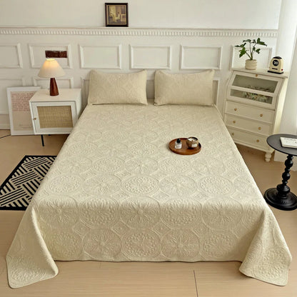 DecorBites™ Cotton Quilted Embroidered Bedspread Set