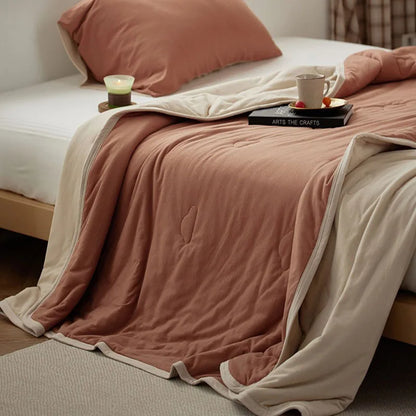 DecorBites™ Cotton Summer Comforter: Cooling, Breathable Thin Blanket for Hot Sleepers