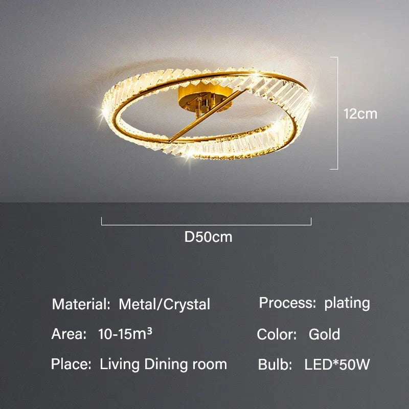 DecorBites™ Crystal LED Ceiling Lights: Modern Luxury Kitchen Dining Room Lighting