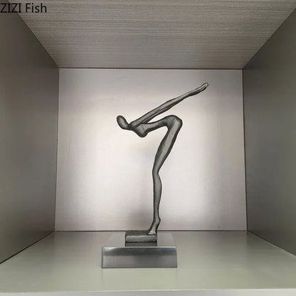 DecorBites™ Gymnast Statue Desk Ornament Metal Sculpture Room Decor