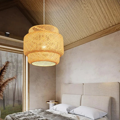 Handwoven Bamboo Lantern Pendant Light 30cm