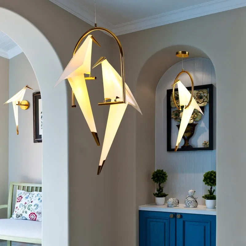 DecorBites™ Crane Chandelier Iron LED Light for Bedroom Dining Children's Room