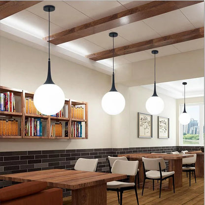 DecorBites™ Glass Ball Pendant Lamp - Modern Nordic LED Lighting for Living Room & Store