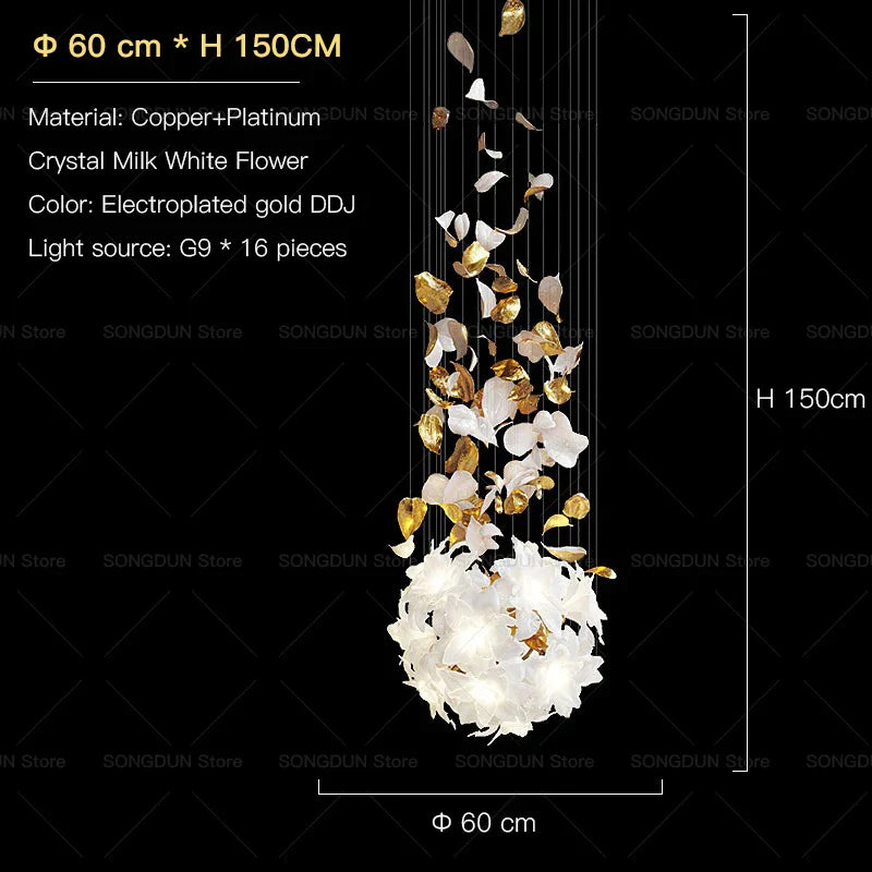 DecorBites™ Elegant Villa Chandelier for High School Living Room and Restaurant