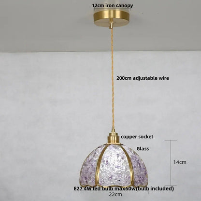 DecorBites™ Crystal Glass LED Pendant Light Fixture for Kitchen Dining Room Bar Luxury Art Decor
