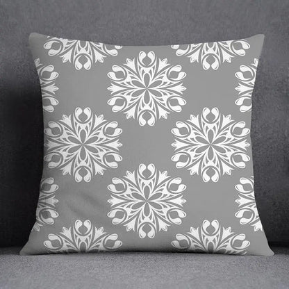DecorBites™ Geometric Floral Print Lumbar Pillow Case 45X45cm Sofa Cushion Cover