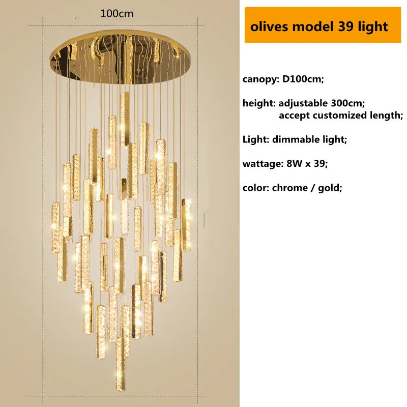 Gold Chrome Crystal Pendant