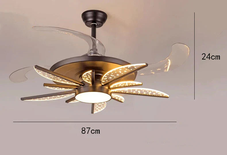 White Modern Ceiling Fan 8-Head Kids Room