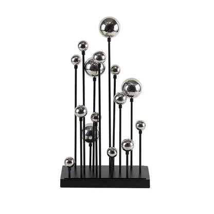 DecorBites™ Geometric Golden Ball Sculpture: Metal Handicrafts Home Decor Ornament