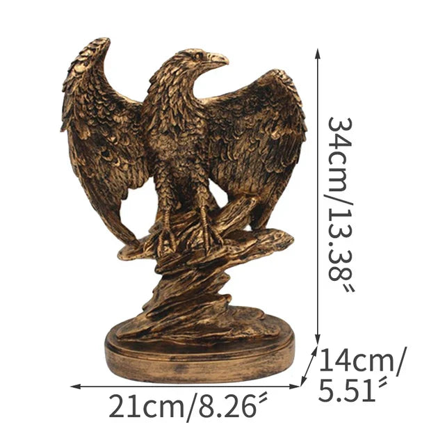 Gold Resin Eagle Statue