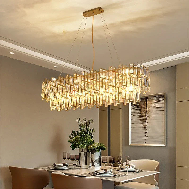 DecorBites™ Golden Branch Crystal Chandelier for Bedroom & Living Room