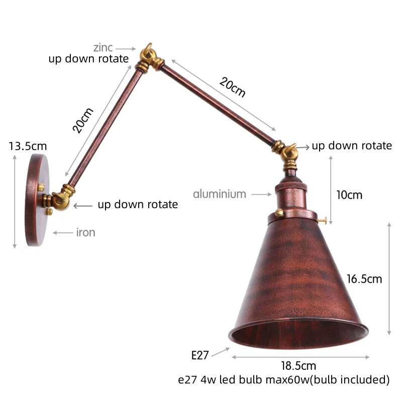 Brass Long Arm Lamp