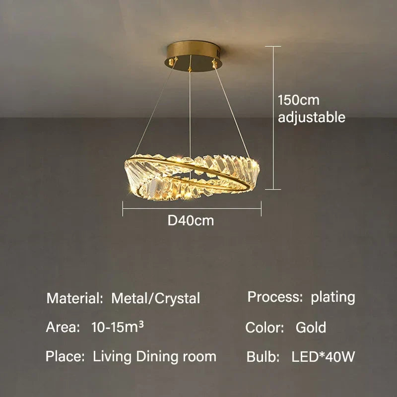 Crystal Gold Pendant Chandelier