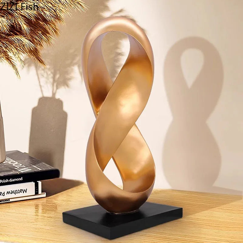 DecorBites™ Golden Knot Sculpture Desk Ornament Minimalist Abstract Room Decor