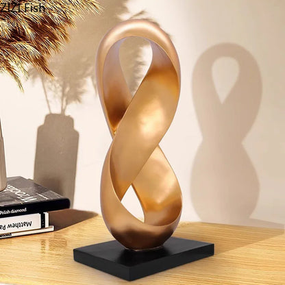 DecorBites™ Golden Knot Sculpture Desk Ornament Minimalist Abstract Room Decor