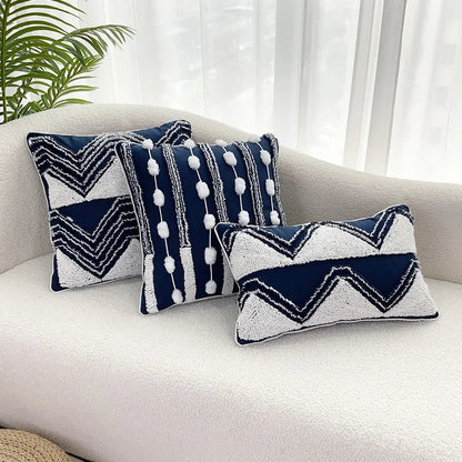 DecorBites™ Geometric Tufted Tassel Cushion Cover 30x50cm
