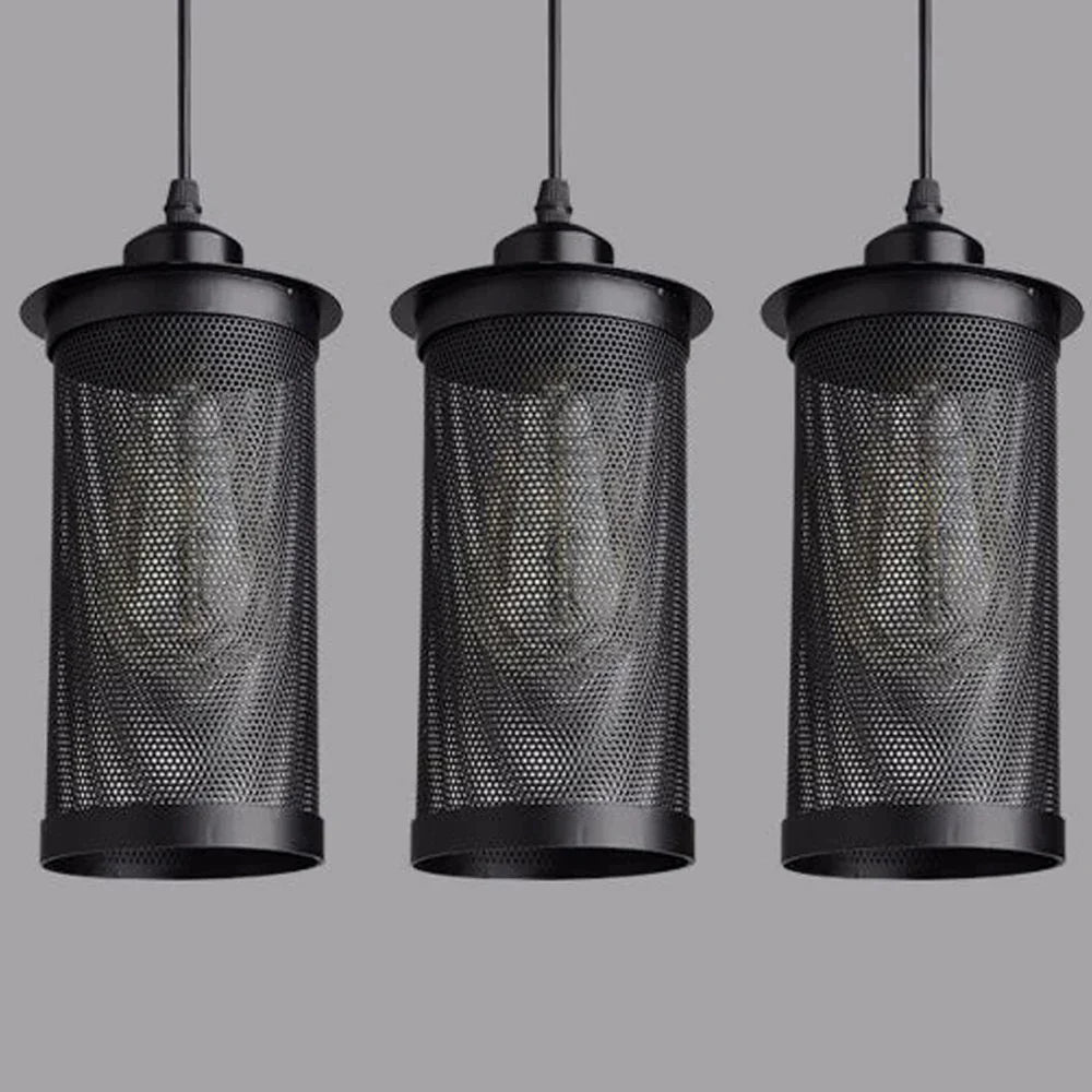 Black Iron Cage Pendant Light