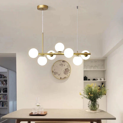 DecorBites™ Gold Glass Ball LED Pendant Light, 11 Heads, Nordic Modern Design
