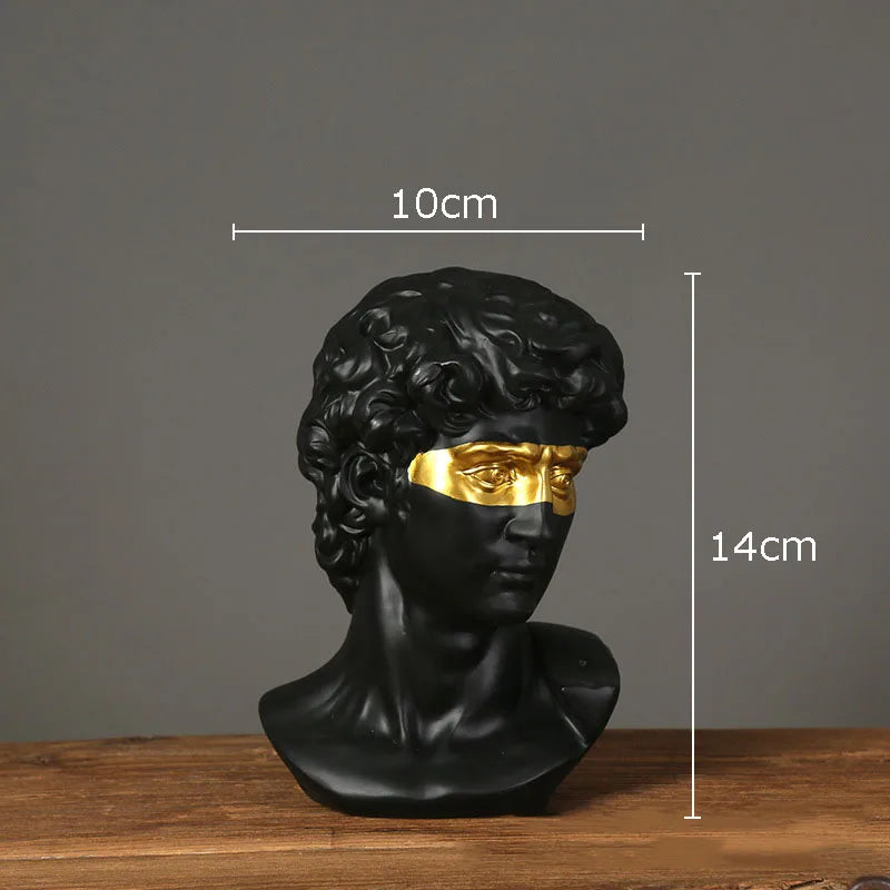 DecorBites™ Gold David Statue Resin Sculpture Artwork Ornament for Living Room