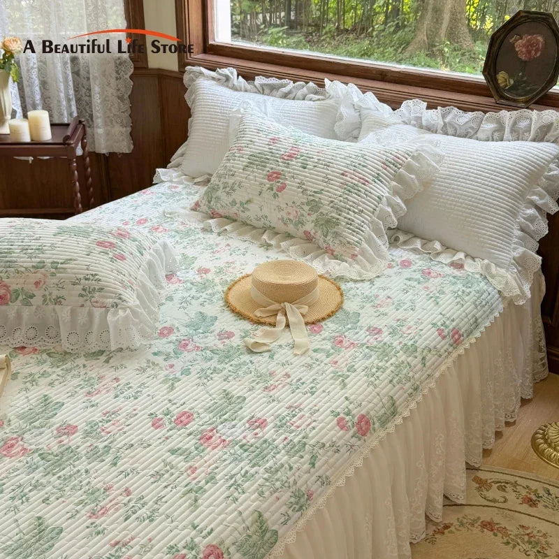 Cotton Ruffles Bed Skirt Set