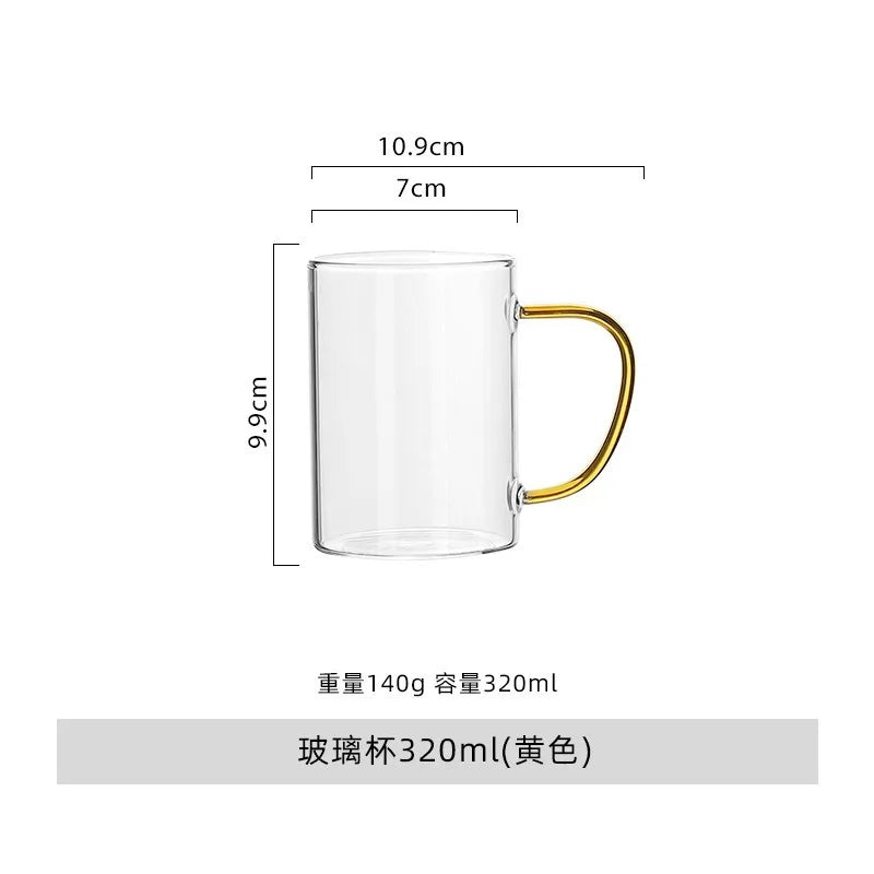 Glass Round Handle Cup