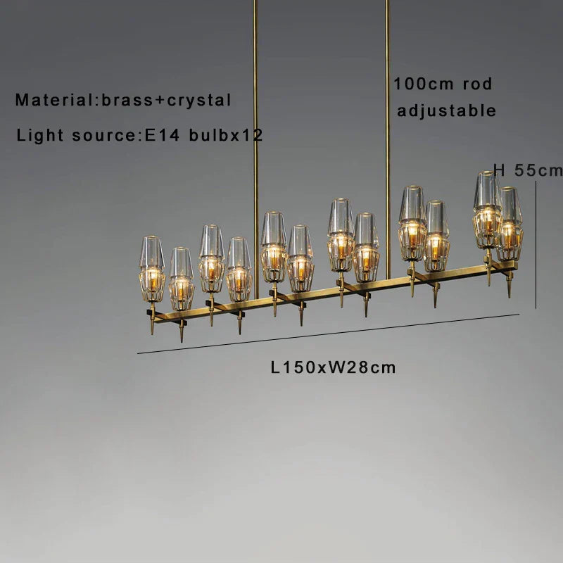 DecorBites™ Crystal Bronze Pendant Lamp for Dining Room LED Dimmable Lighting