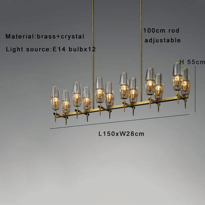 DecorBites™ Crystal Bronze Pendant Lamp for Dining Room LED Dimmable Lighting
