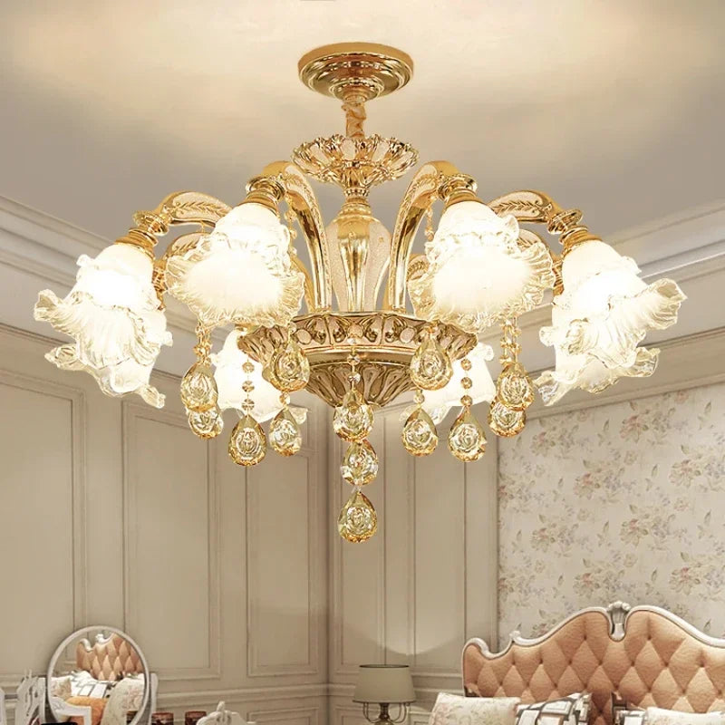 DecorBites™ Crystal Ceiling Chandelier for Modern Luxury Living Room & Hotel Lobby
