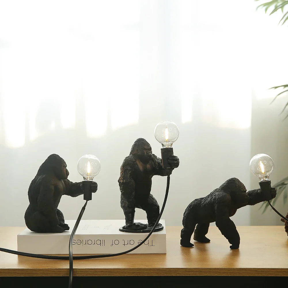 DecorBites™ King Kong Gorilla Resin Table Lamp Night Light for Baby's Bedroom