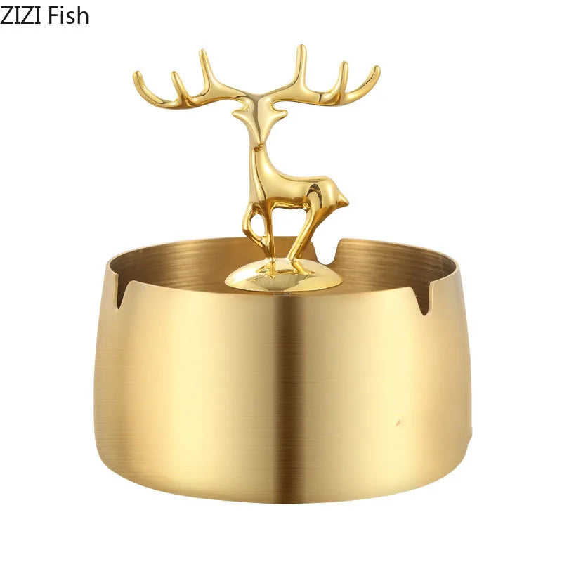 Gold Deer Steel Ashtray
