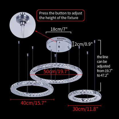 DecorBites™ Crystal LED Ring Chandelier for Luxe Living Spaces