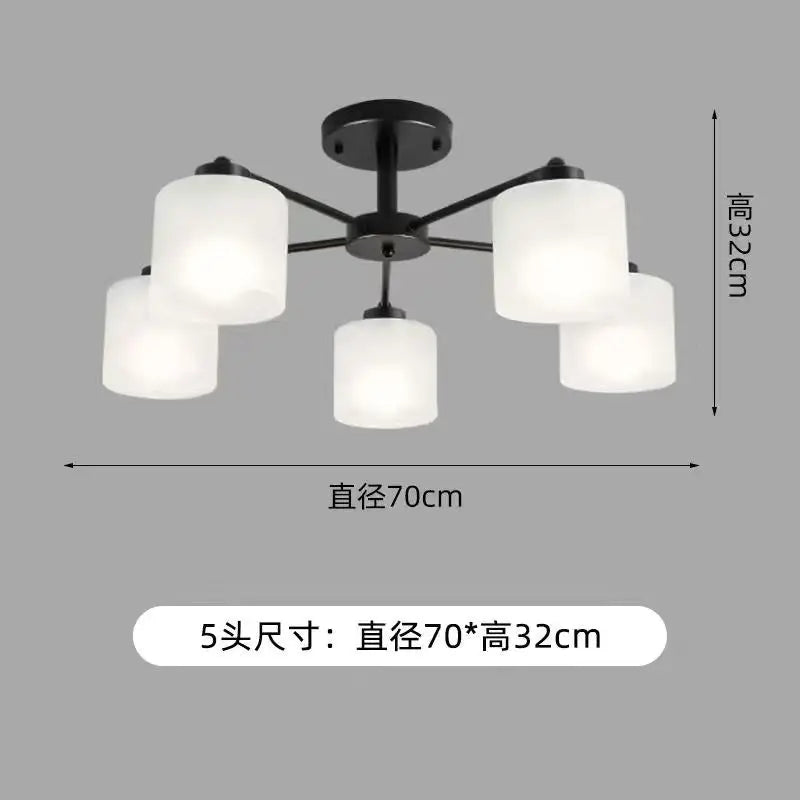 Black Gold Ceiling Chandelier 8-Head 89cm
