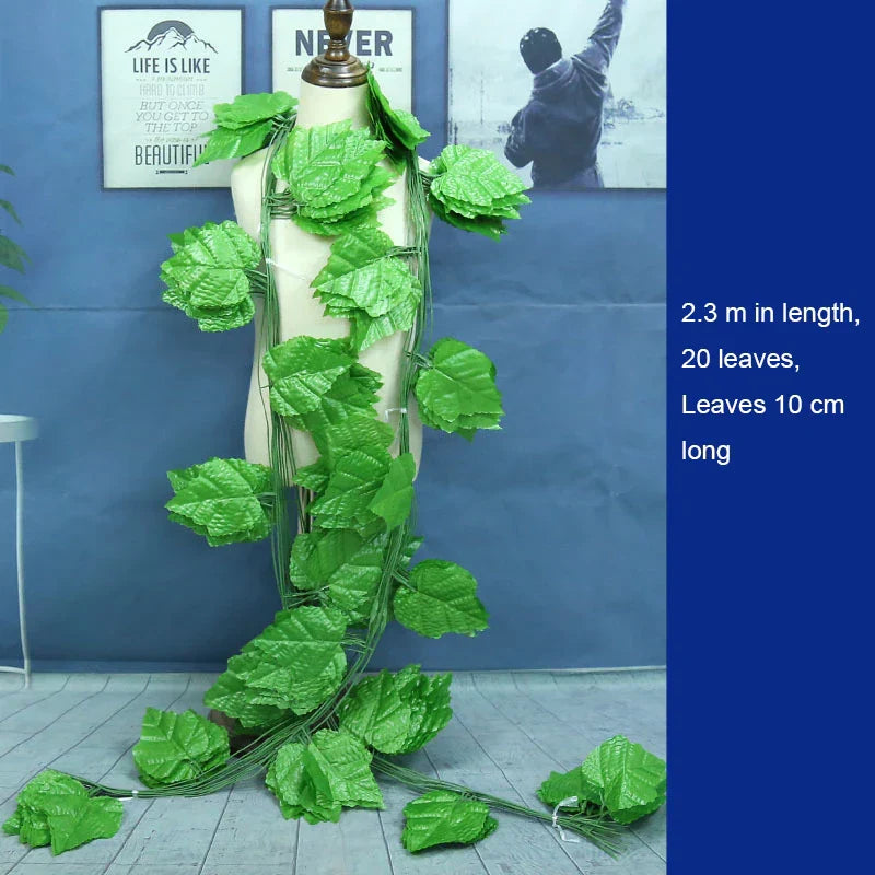 DecorBites™ Ivy Green Fake Leaves Garland Vine Wall Decoration Artificial Plants